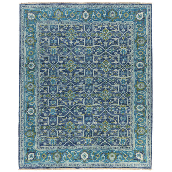 Tufenkian Rock My Classics Handmade HandKnotted Wool Blue Rug Wayfair